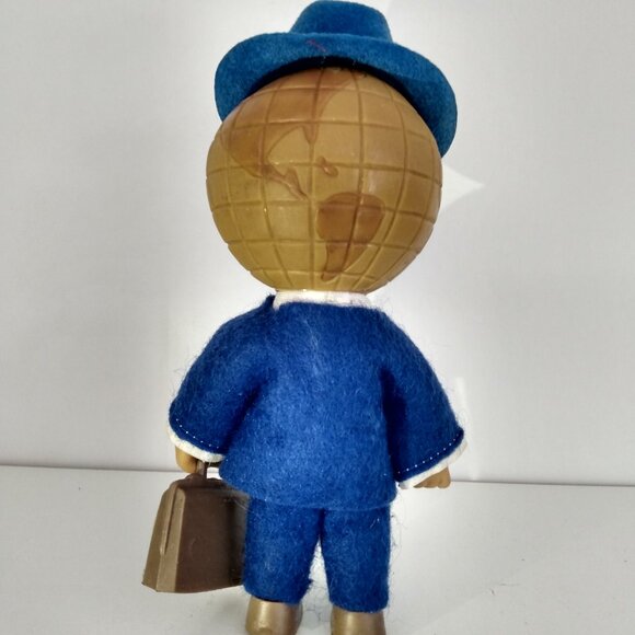 Vintage German Trade Fair Mascot Doll Globe Head Leipziger Messe - Picture 6 of 8